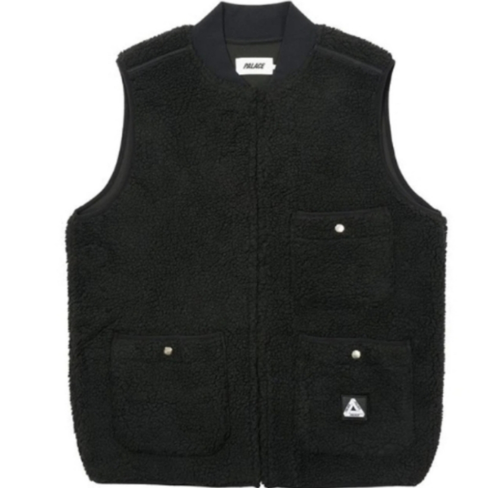 Palace Sherpa Flight Chapping Arms Top Black vest Jacket skateboard sz S fits M